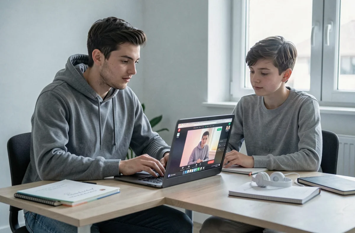 Tuteur Clevermate en session de cours en ligne avec un élève dans les Hauts-de-Seine