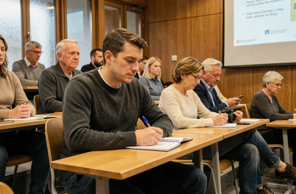 Étudiant adulte en cours du soir au Cnam en Grand Est, antenne de Nancy