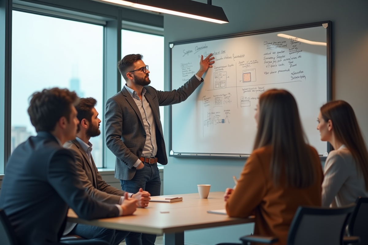 Groupe de collègues en réunion de brainstorming