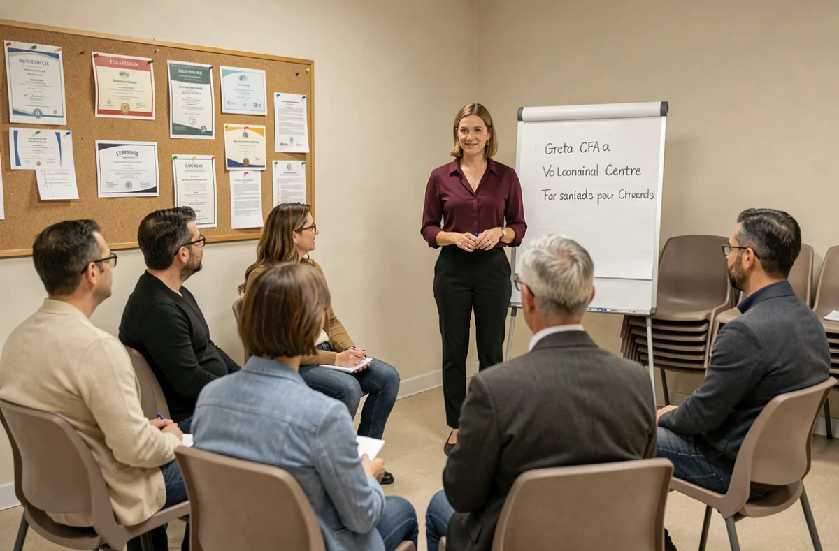 Formatrice animant un atelier de formation professionnelle au Greta CFA Lorraine Centre