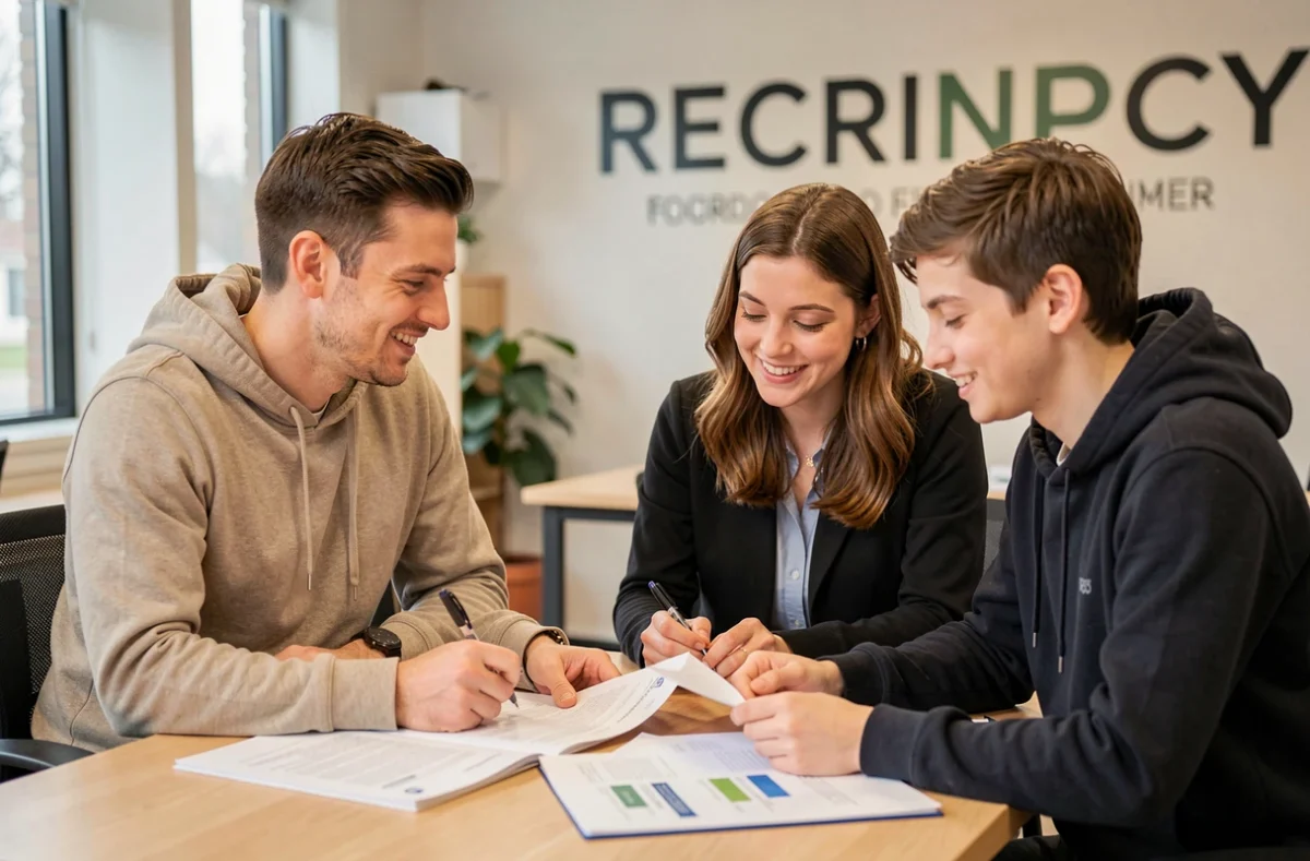 Équipe de professeurs du Groupe Réussite accompagnant un élève dans ses révisions