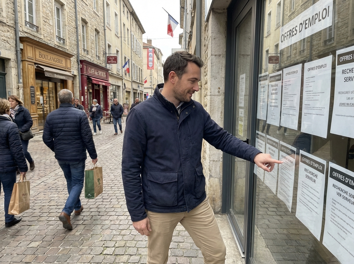 Homme lisant des offres d