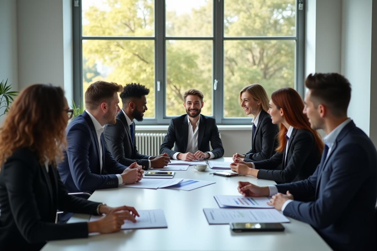 Jeunes diplômés discutant de salaire lors d