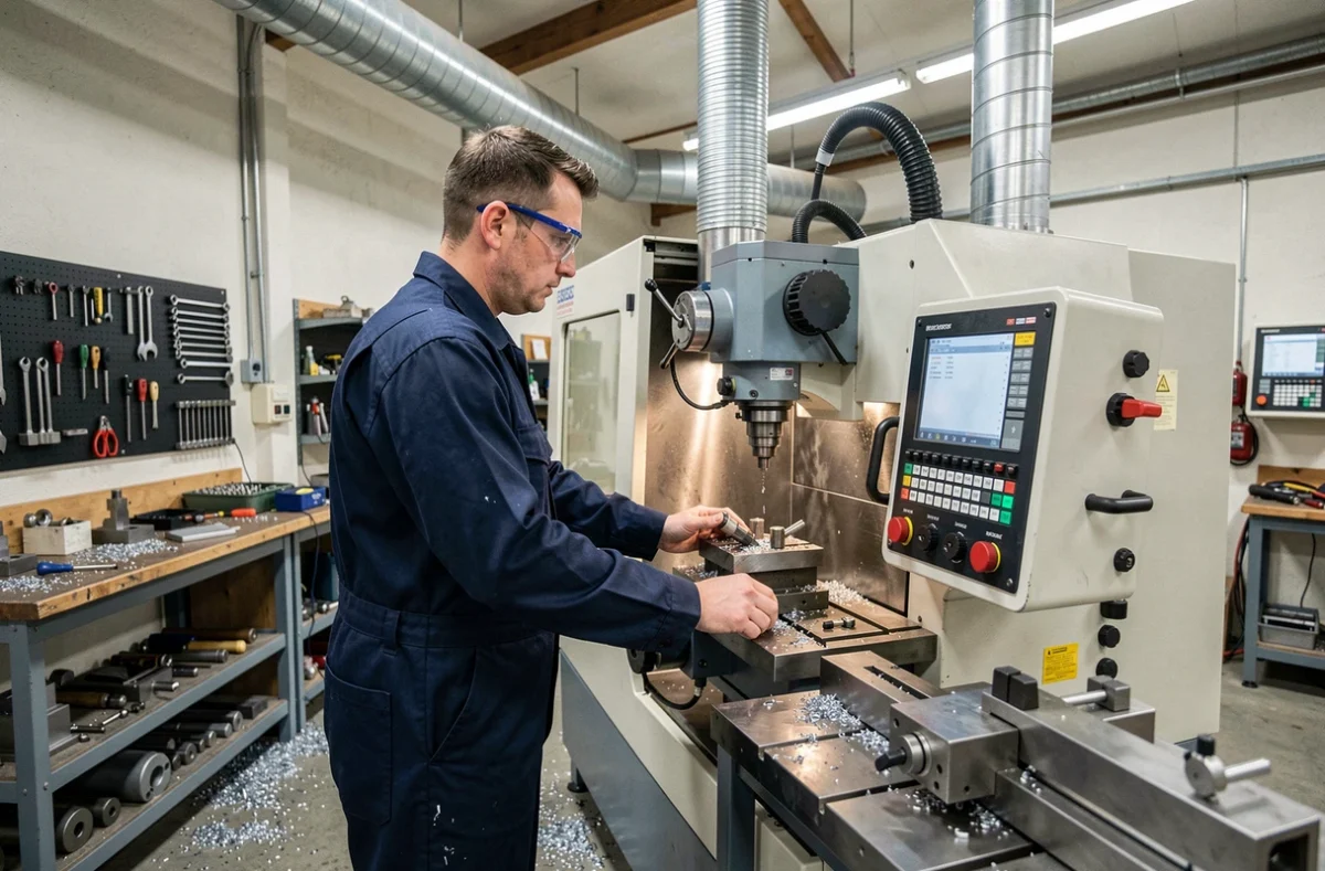 Technicien en formation industrielle sur machine-outil au Pôle formation UIMM Lorraine de Maxéville